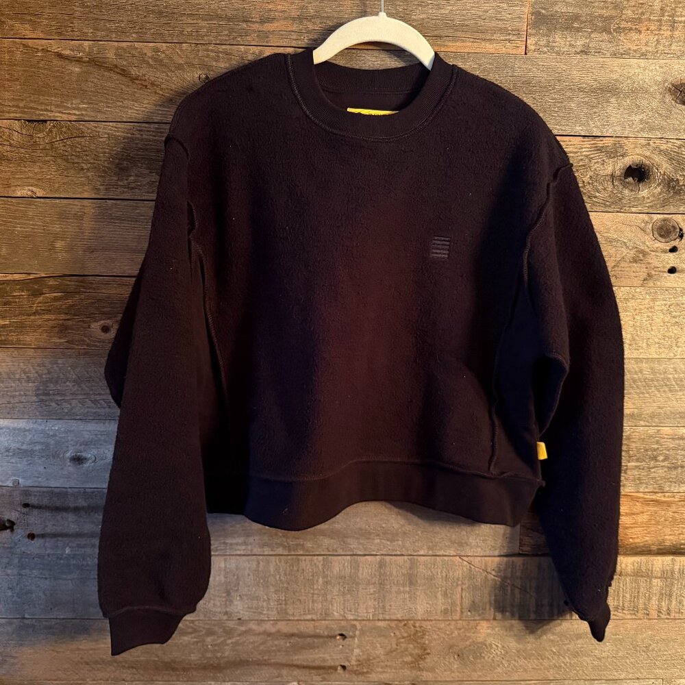 Yellow Label Cropped Sweatshirt/Inside Out Pullover  in S. NWOT.